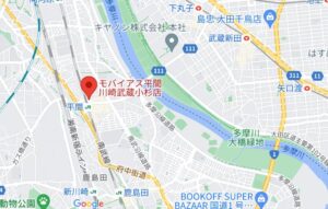 モバイアス平間川崎武蔵小杉店の地図