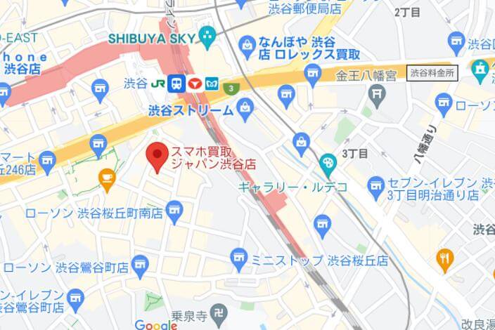 スマホ買取ジャパン渋谷店の地図