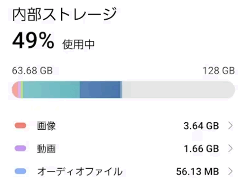 Androidの空き容量の確認方法