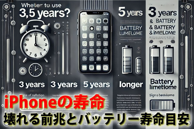 iPhone寿命3年5年何年使うのが得？壊れる前兆とバッテリー寿命目安