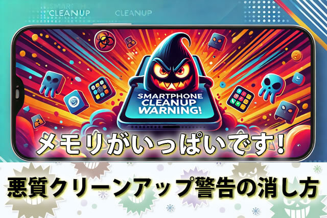 メモリがいっぱいです！悪質しつこい偽スマホクリーンアップ警告の消し方Android/iPhone