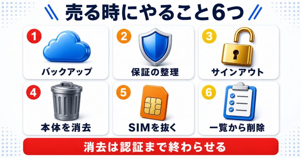 iPadを売る時にやること6つの早見表