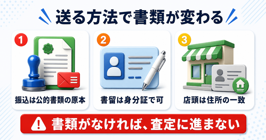 アメモバの郵送買取は本人確認が二段構え