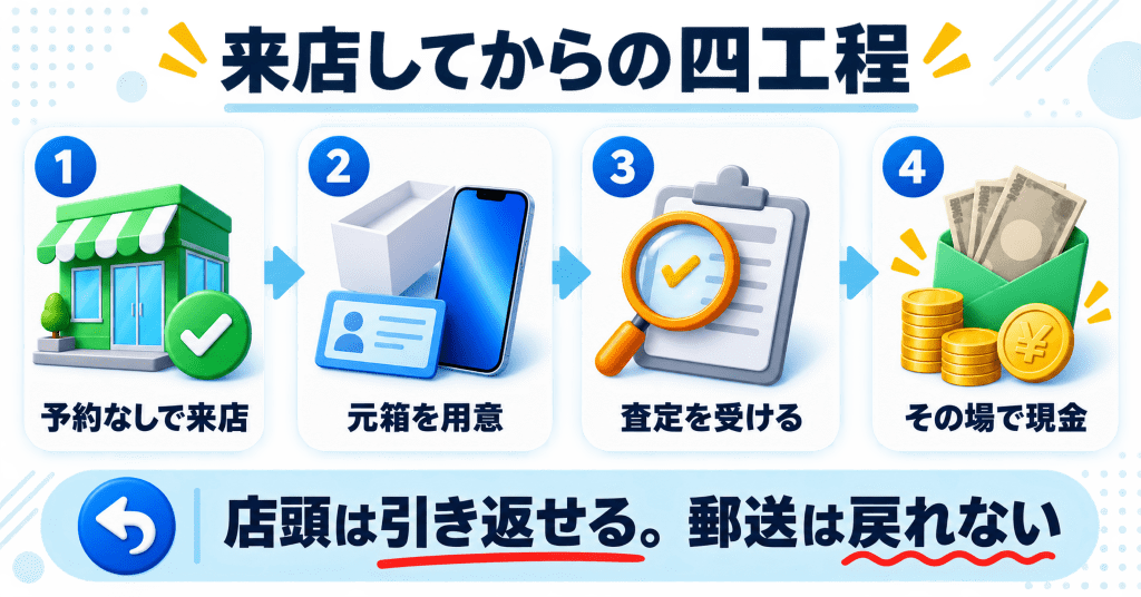 アメモバ買取の店頭の流れと当日の持ち物