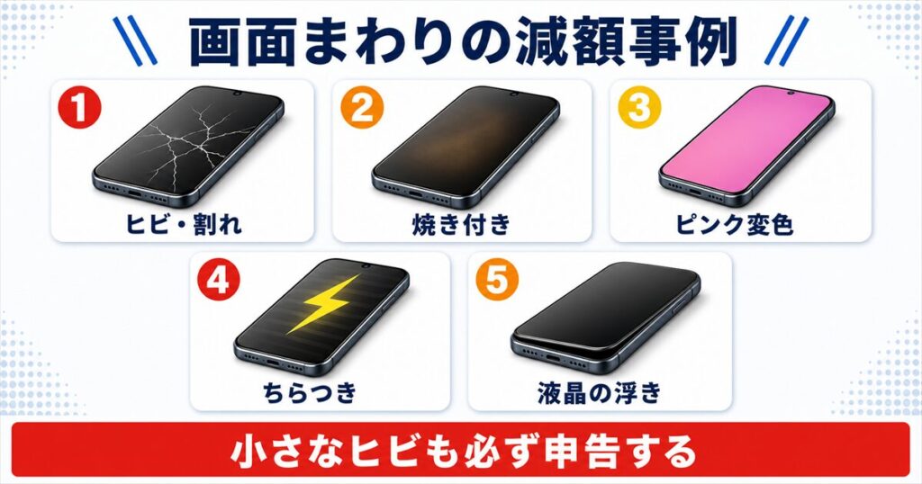 スマホ画面まわりの減額事例5つ