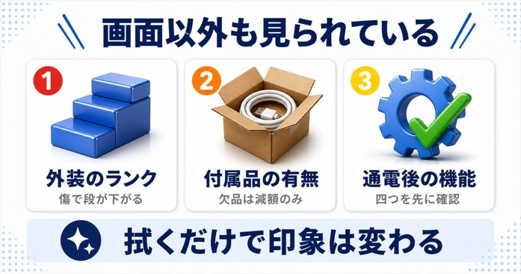 外装ランク・付属品・本体機能による減額