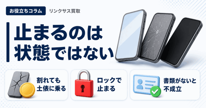 どんなスマホでも買取の範囲｜止まるのは状態でなく手続き