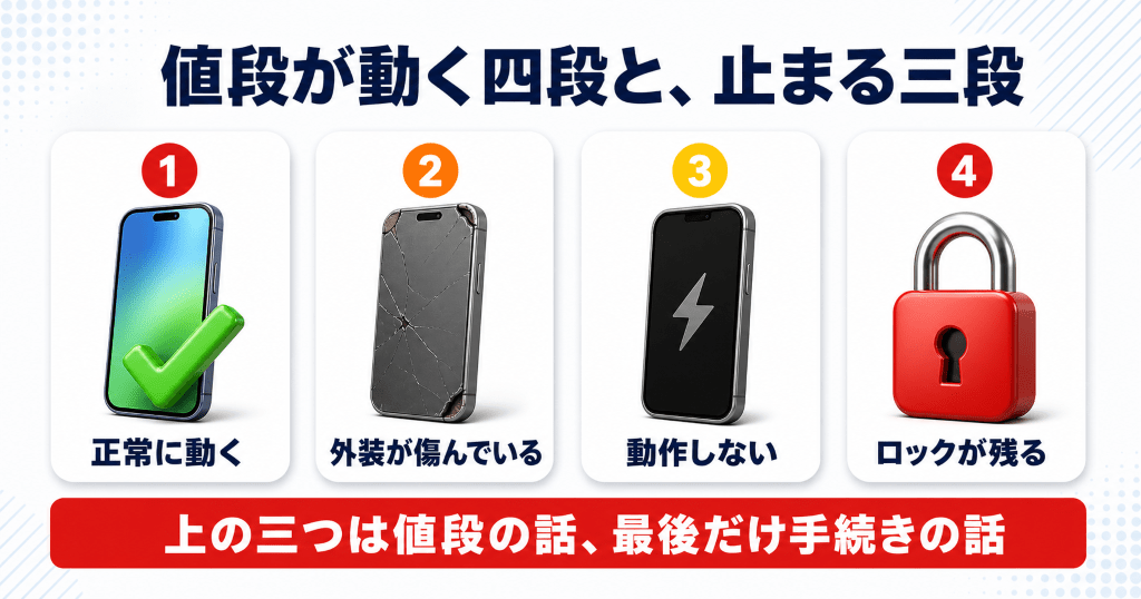 どんなスマホでも買取で受け付けられる範囲の早見表