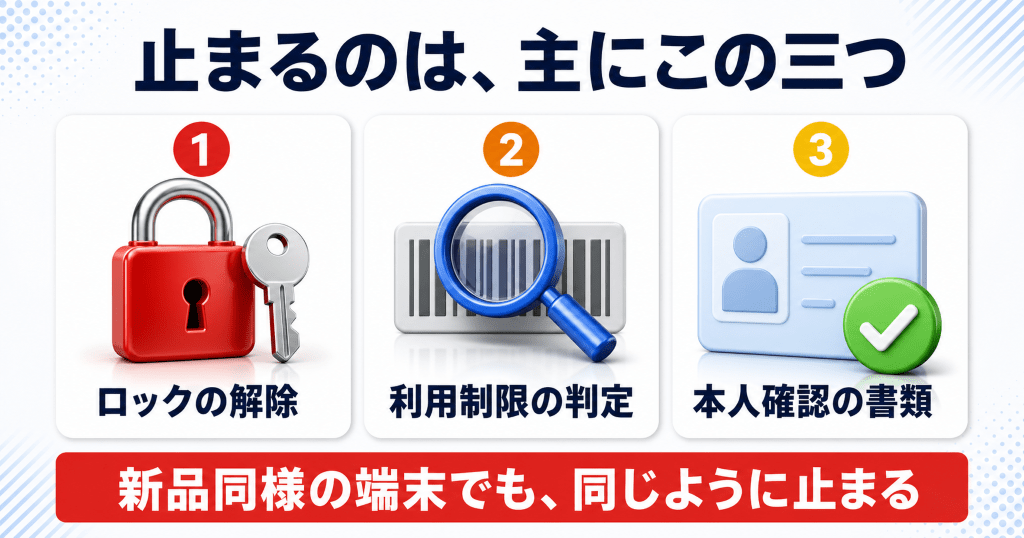 スマホの買取が止まる3つの手続き上の理由