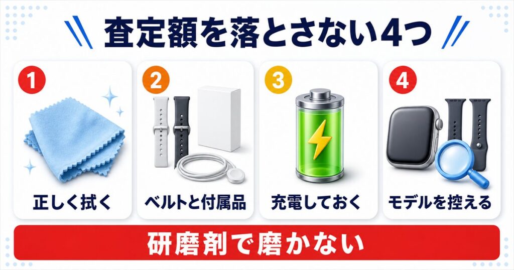 Apple Watchの査定額を落とさない4つの準備