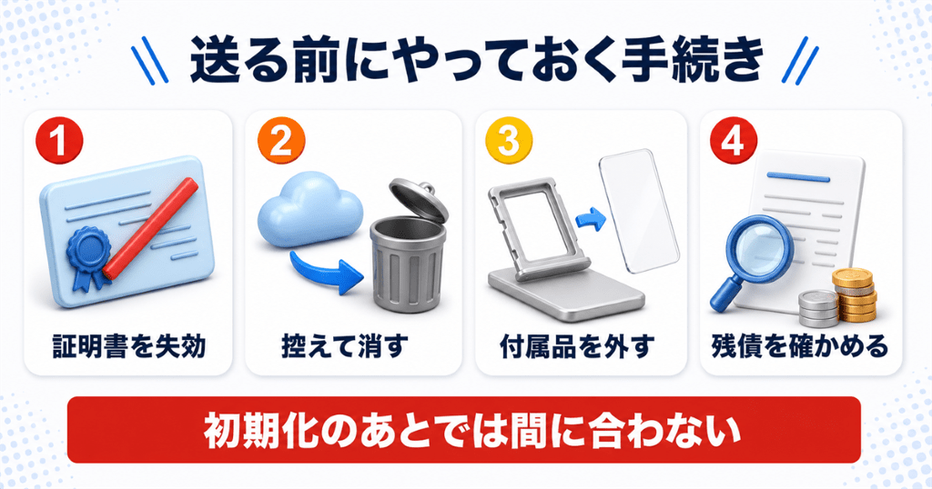 au下取りで端末を送る前にやっておく手続き