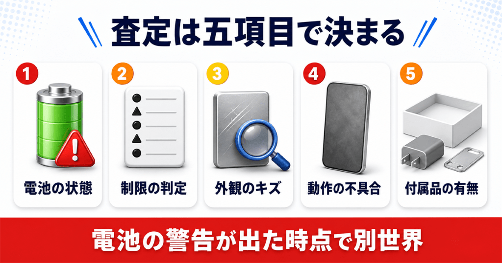 ビックカメラのiPhone買取で公開されている5項目の査定基準