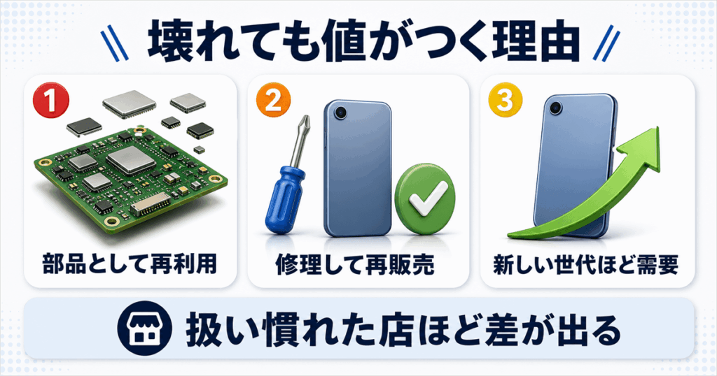 ジャンク品のiPhoneでも値がつく理由と売り先の選び方