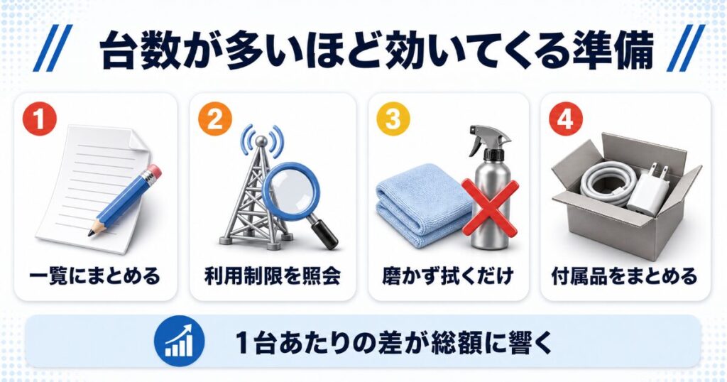 法人買取で査定額を落とさないための4つの準備