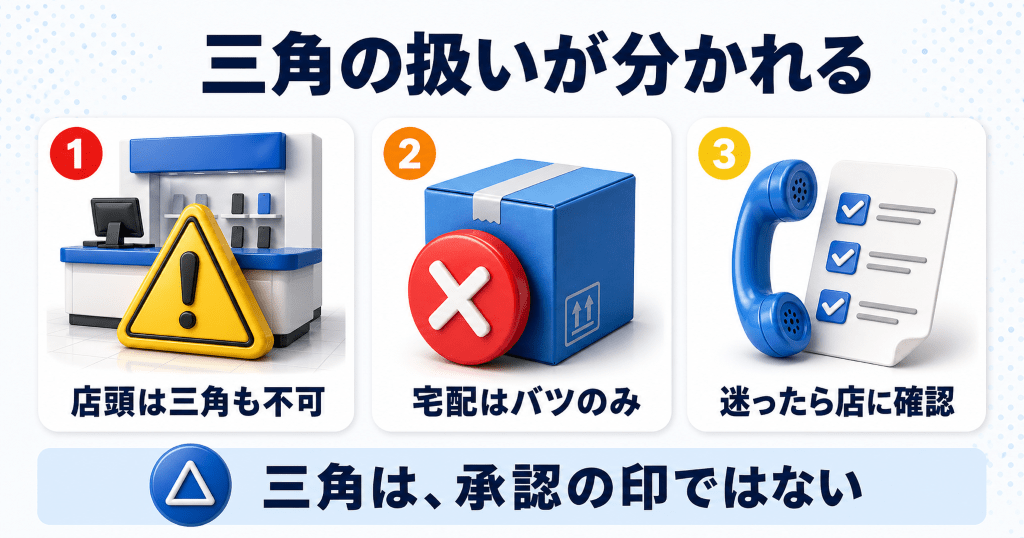 ハードオフのiPhone買取ではネットワーク利用制限が△で止まる