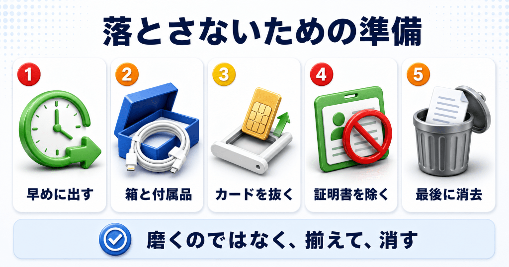 ハードオフのiPhone買取で買取価格を落とさない5つの準備
