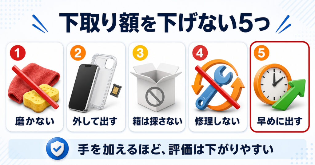 下取り額を下げないための5つ