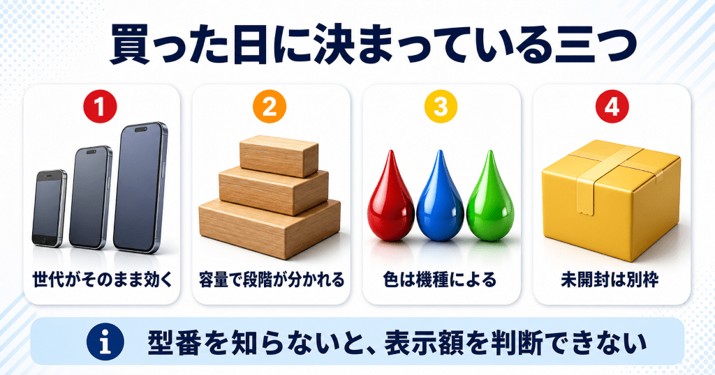 iPhoneの機種・容量・色が査定額に与える影響