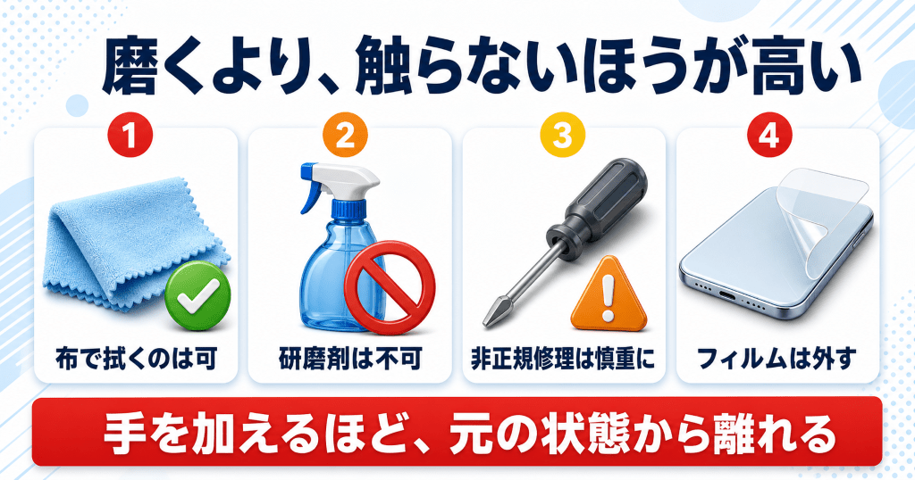iPhoneの状態が査定額に与える影響と手を出さないほうがよいこと