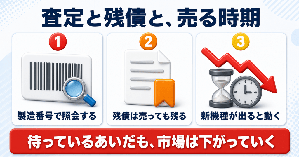 ネットワーク利用制限の判定と残債、売る時期が査定に与える影響