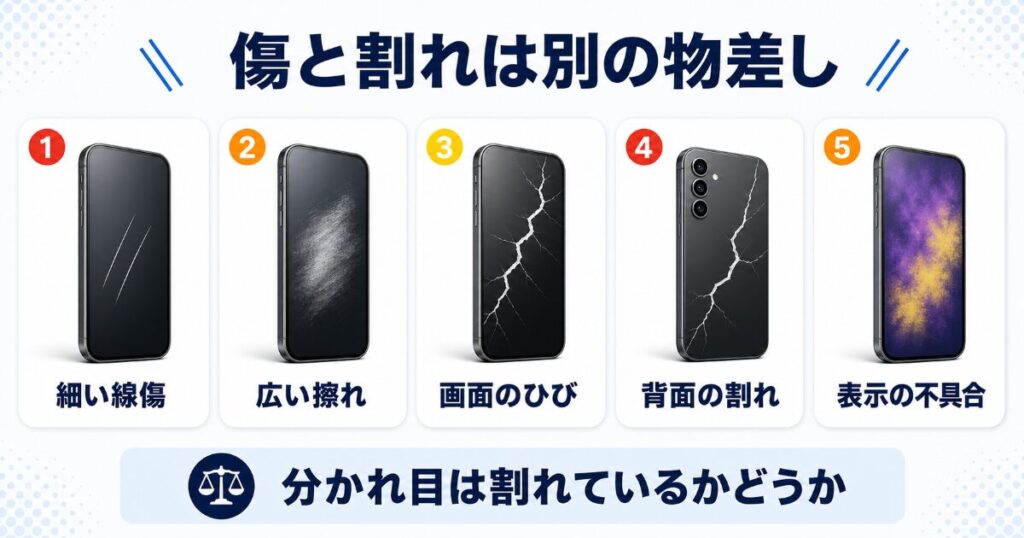 iPhoneの傷と査定の早見表