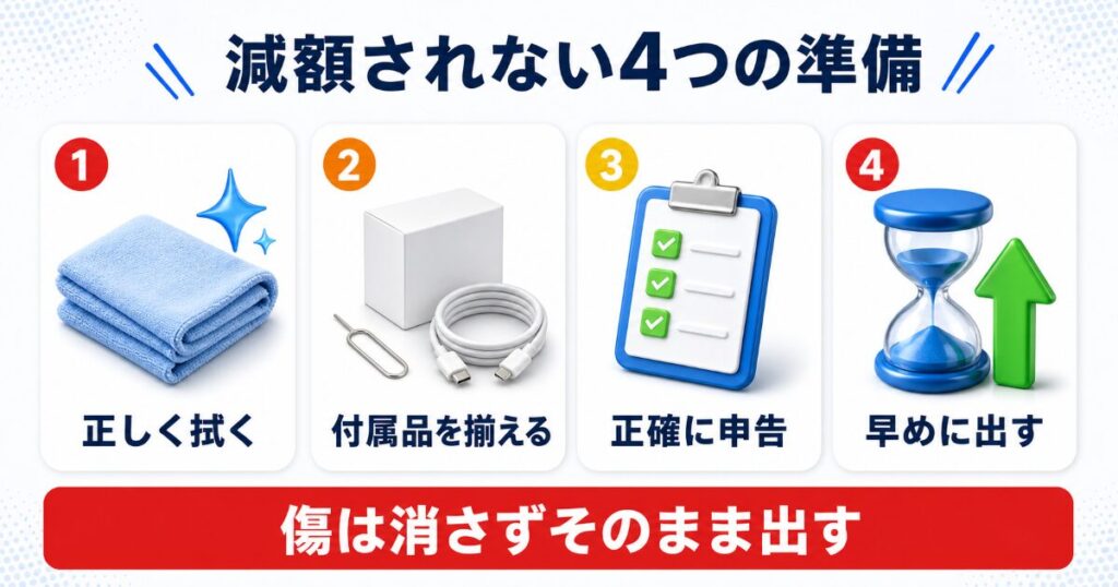 iPhoneの査定で減額されないための4つの準備