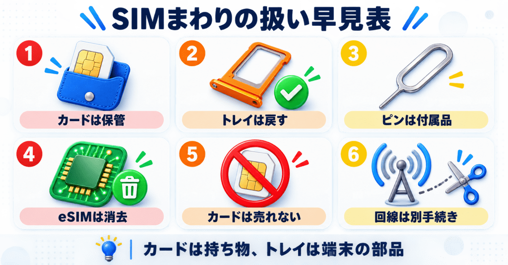 iPhoneを売る時のSIMカードの扱い早見表