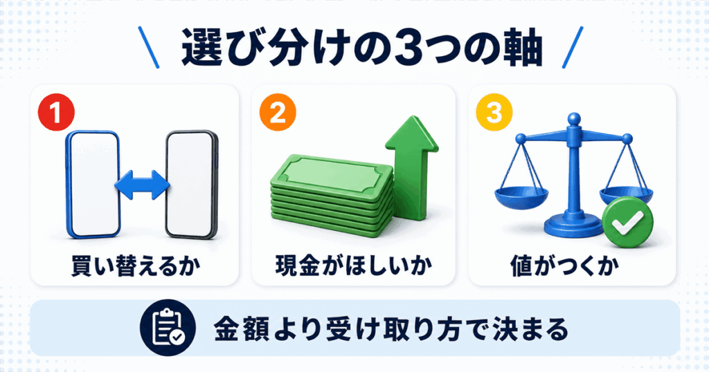 iPhoneの下取りと買取はどちらを選ぶか