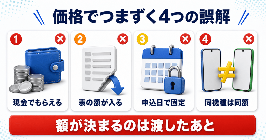 下取り価格でつまずく4つの誤解