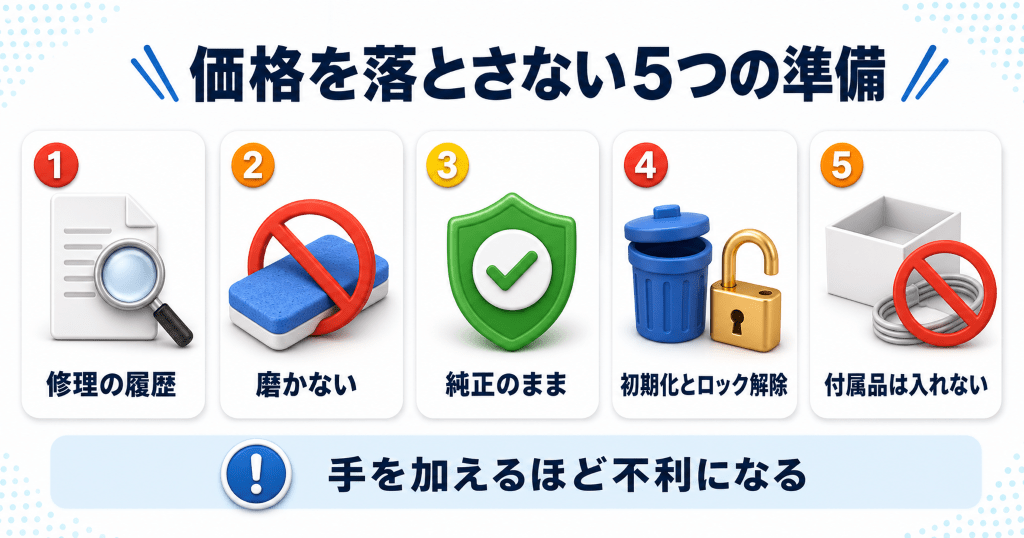 下取り価格を落とさない5つの準備