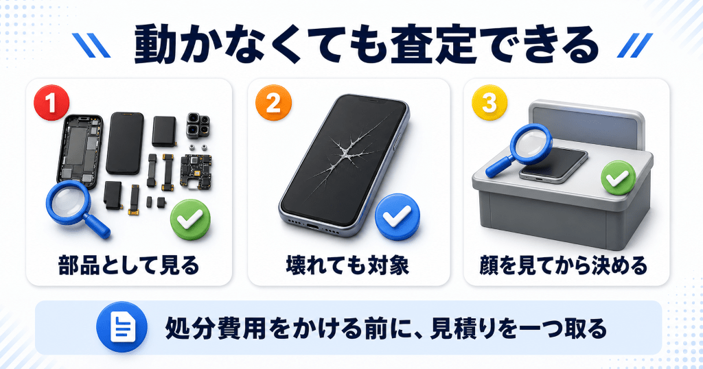 電源が入らないiPhoneなど動かない端末の査定ならリンクサス買取