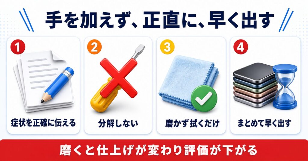 ジャンク品の査定額を落とさない4つの準備