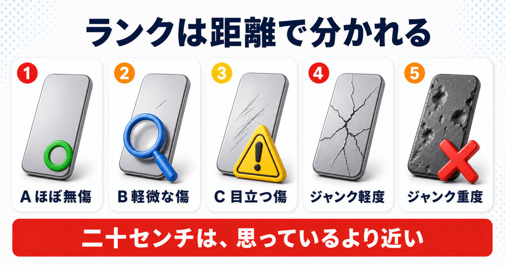 モバステ買取の査定ランクの分かれ目は20cm