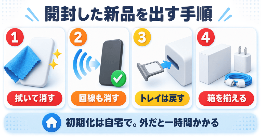 開封した新品iPhoneを買取に出すときの手順