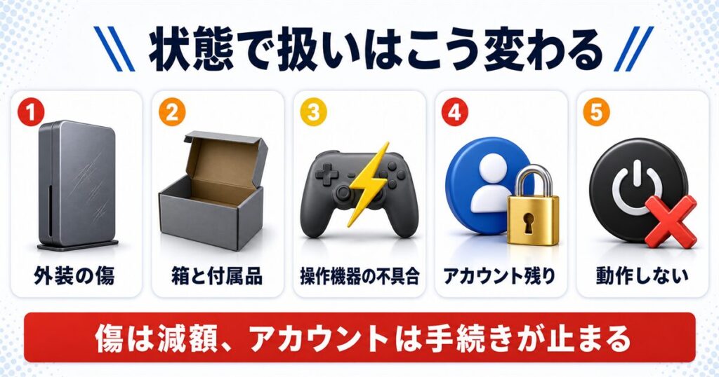 PS5の状態別・査定での扱い早見表