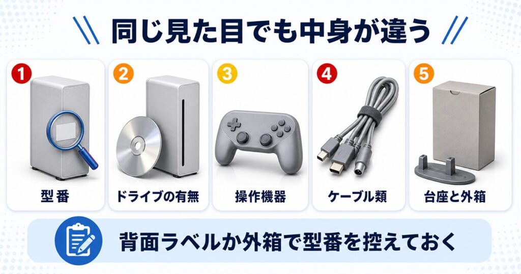 PS5の型番と付属品を確認する