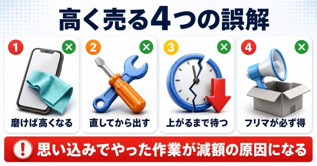 スマホを高く売る方法をめぐる4つの誤解