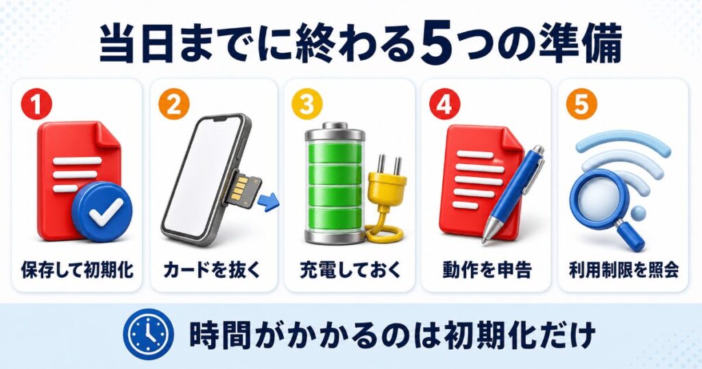 スマホ買取の当日までに終わる5つの準備
