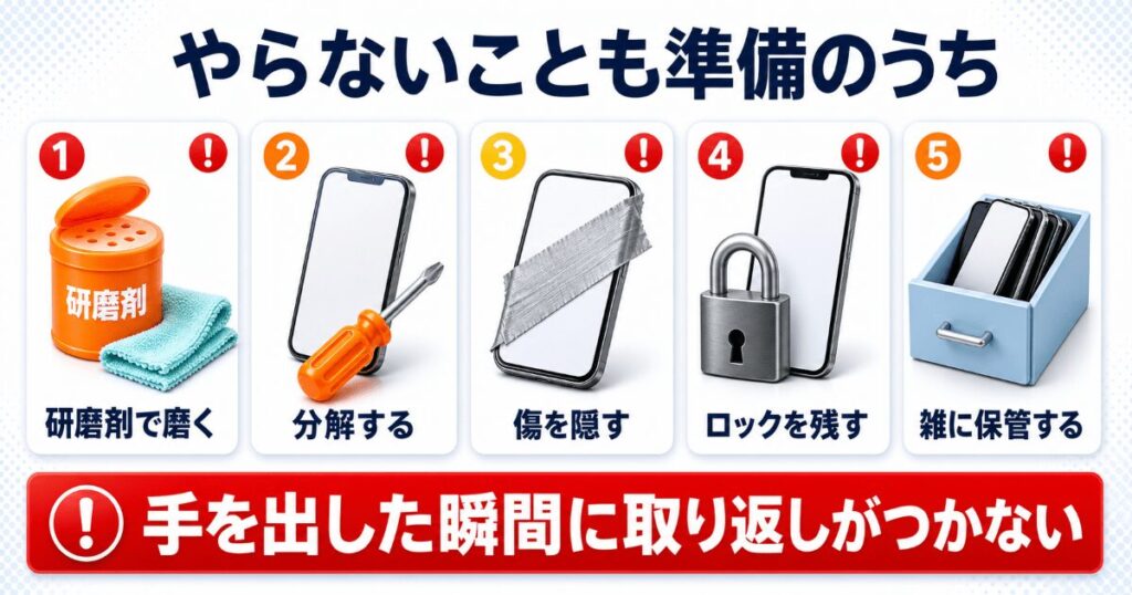 スマホ買取で減額を招く5つの行動