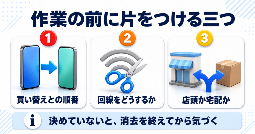 iPhoneの買い替えとの順番と回線と受け取り方の決め方