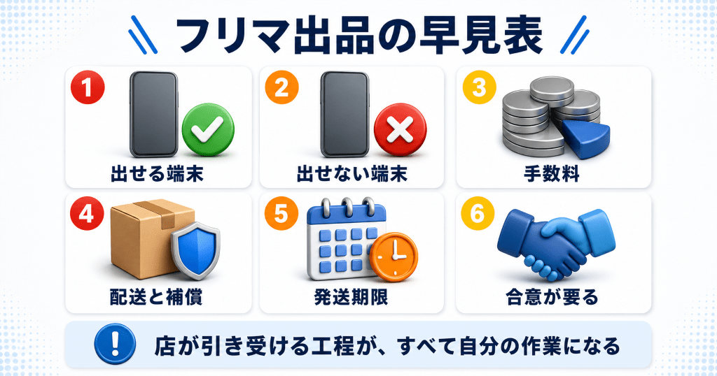 メルカリでiPhoneを売る早見表