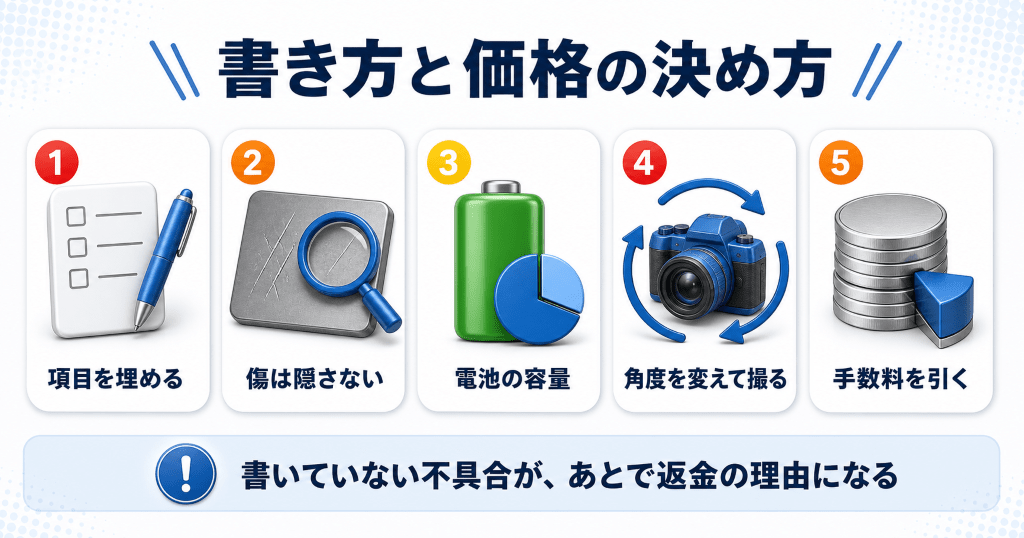 メルカリで売れやすくする書き方と価格の決め方