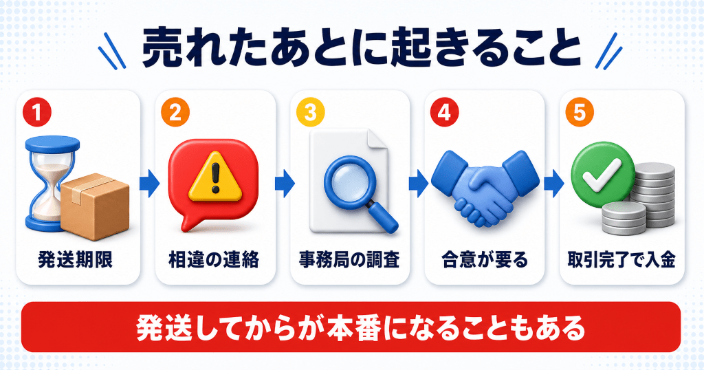 メルカリで売れたあとに起きうるやり取り