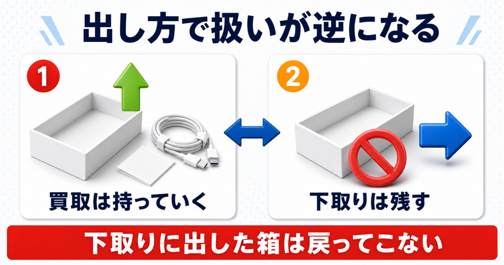 iPhoneの箱の扱い早見表