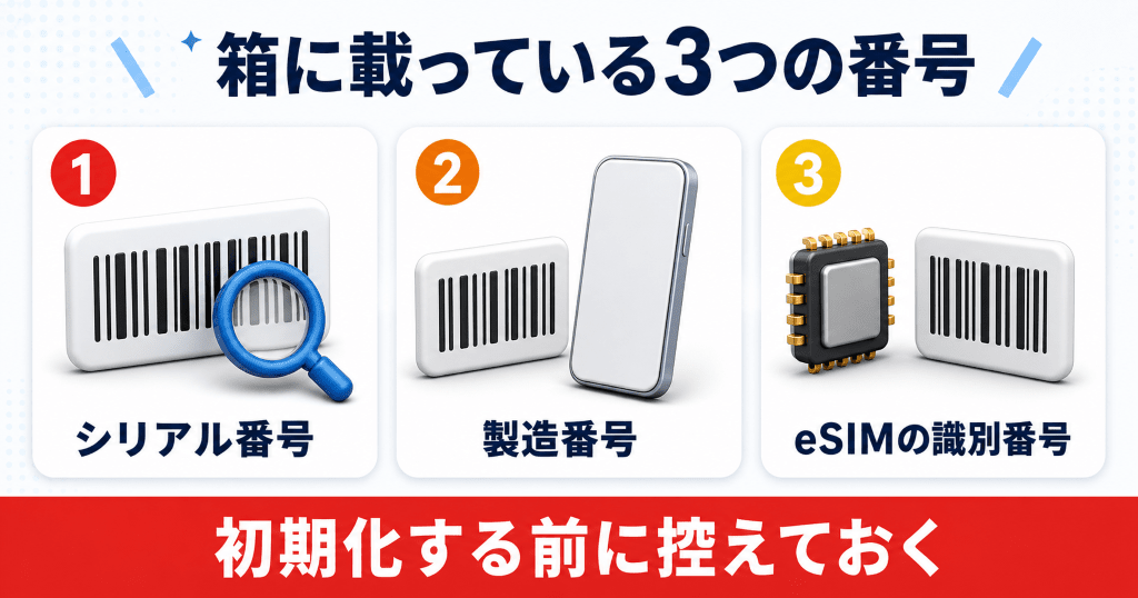 iPhoneの箱に印字されている情報