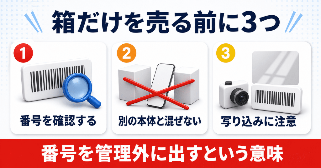 iPhoneの箱だけを売るときに気をつけること