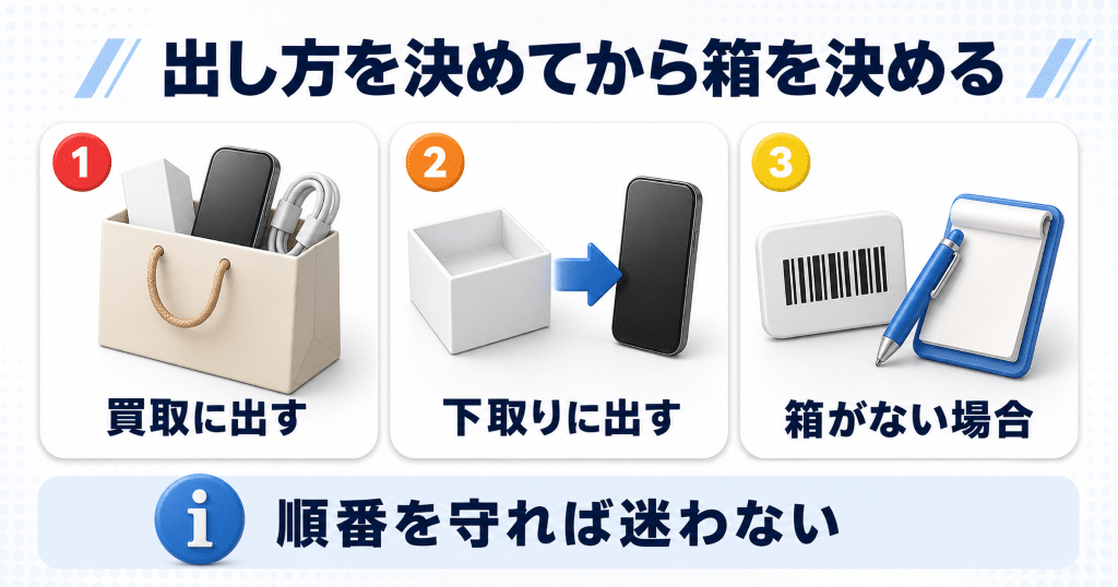 iPhoneの箱がない場合とある場合の準備