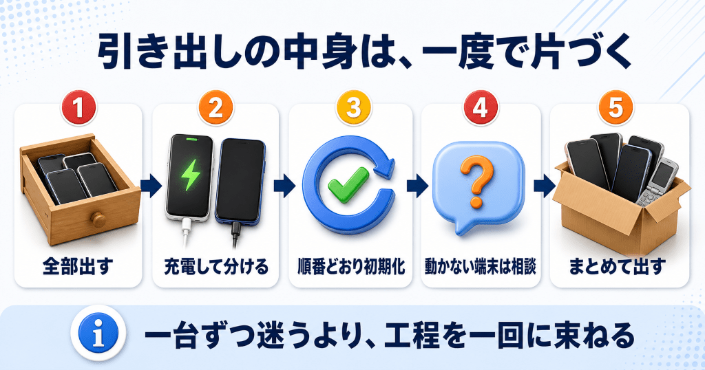 複数のスマホや携帯をまとめて売る場合の考え方