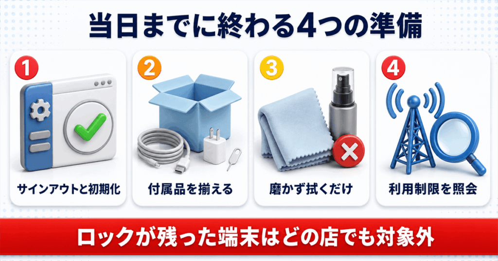スマホの査定額を落とさない4つの準備