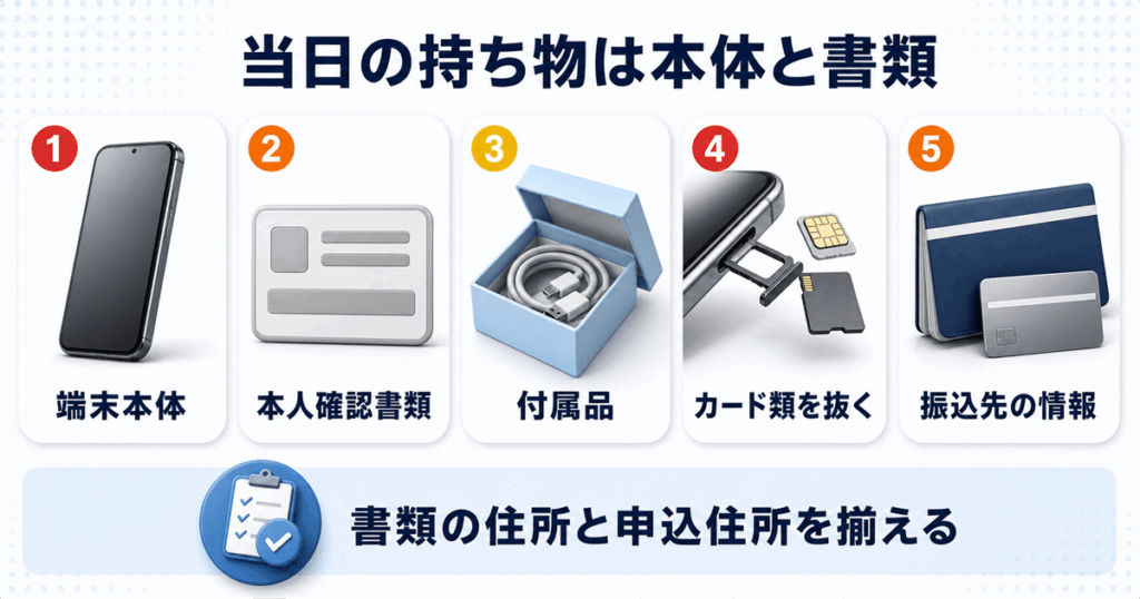 スマホ売却の流れと当日に必要なもの